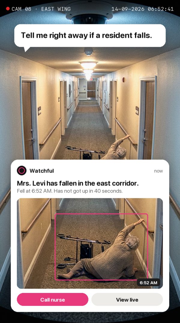Tell me right away if a resident falls. Alert: Mrs. Levi has fallen in the east corridor. Fell at 6:52 AM. Has not got up in 40 seconds.